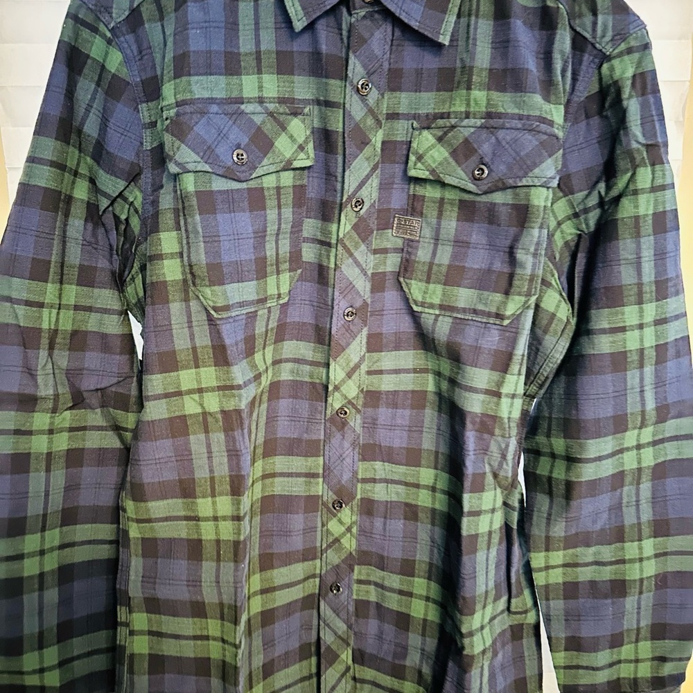 Brand new Green and Blue Plaid slim Men's Shirt
